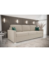 Sofá 3 plazas convertible de cuero AVANTI DL 230 cm beige