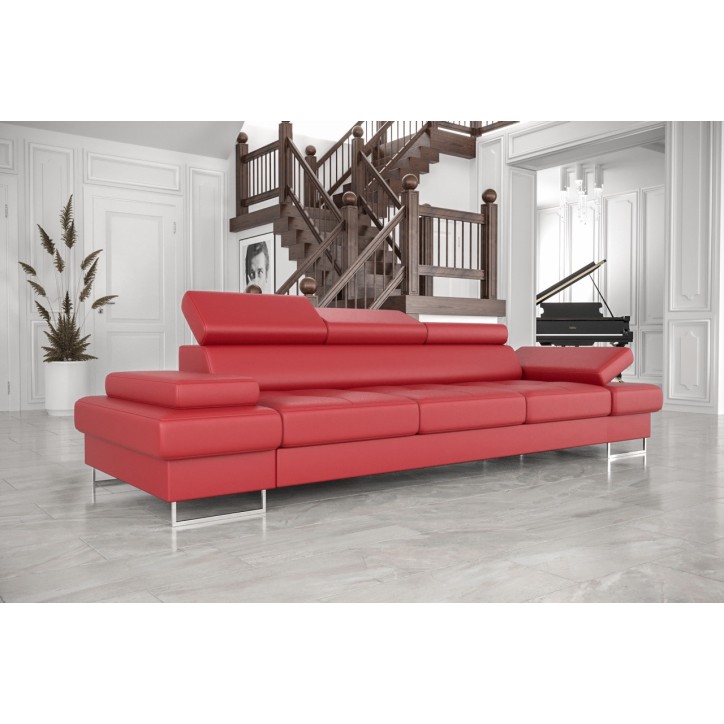 Canapé 3 places convertible en cuir GALAXY III 300 cm en plusieurs couleurs