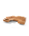 Sofá en U convertible de cuero GALAXY MAX II RELAX 215 x 350 x 170 cm en varios colores