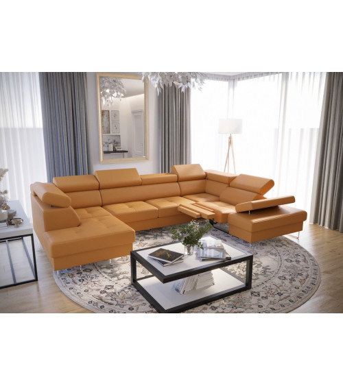 Canapé d'angle convertible ANDRE 202 x 85 cm en plusieurs couleurs