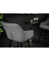 Chaise haute TURIN en velours gris argent