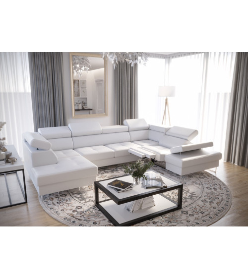 Canapé d'angle convertible ANDRE 202 x 85 cm en plusieurs couleurs