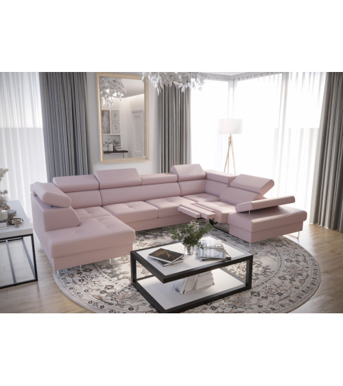 Canapé d'angle convertible ANDRE 202 x 85 cm en plusieurs couleurs