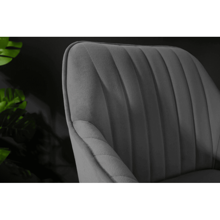 Chaise haute TURIN en velours gris argent