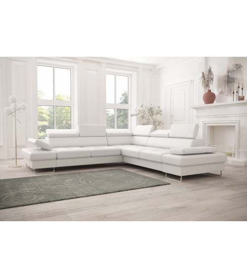 Sofá rinconera convertible de cuero GALAXY MAX 280 x 280 cm en varios colores