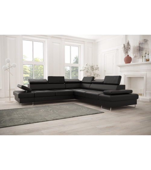 Canapé d'angle convertible ANDRE 202 x 85 cm en plusieurs couleurs