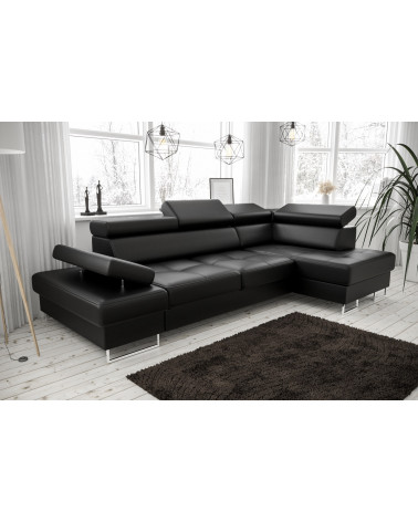 Canapé d'angle convertible ANDRE 202 x 85 cm en plusieurs couleurs