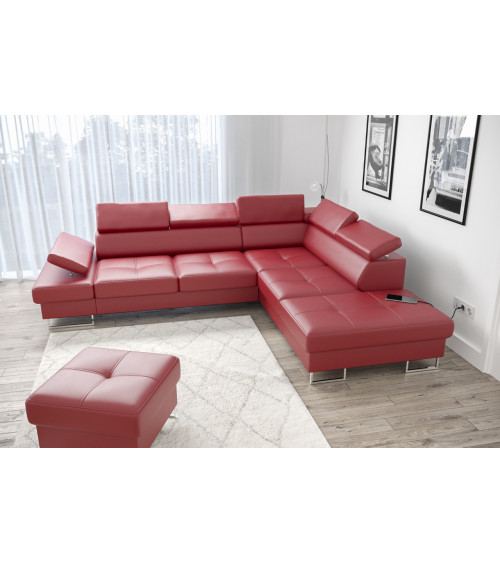 Canapé d'angle convertible ANDRE 202 x 85 cm en plusieurs couleurs
