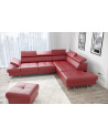 Canapé d'angle convertible en cuir GALAXY 276 x 225 cm en plusieurs couleurs