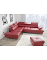 Sofá rinconera convertible de cuero GALAXY 276 x 225 cm en varios colores