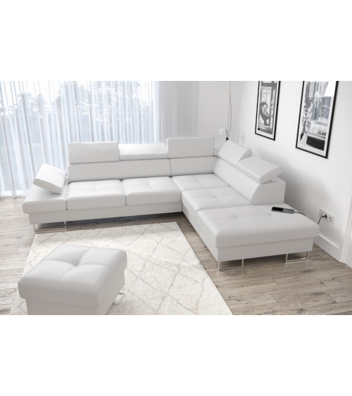 Canapé d'angle convertible ANDRE 202 x 85 cm en plusieurs couleurs