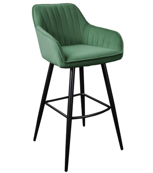 Chaise haute TURIN en velours vert émeraude