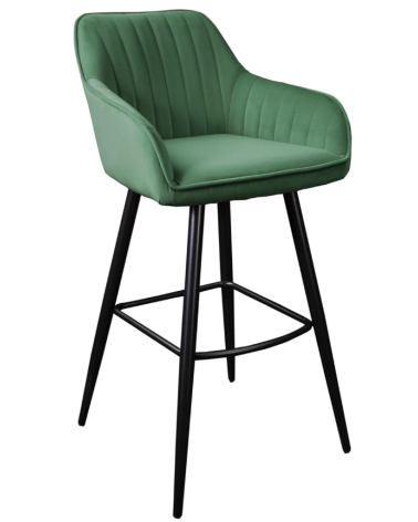 Chaise haute TURIN en velours vert émeraude