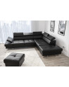 Canapé d'angle convertible en cuir GALAXY 276 x 225 cm en plusieurs couleurs