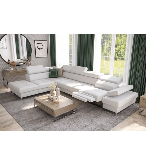 Canapé d'angle convertible ANDRE 202 x 85 cm en plusieurs couleurs