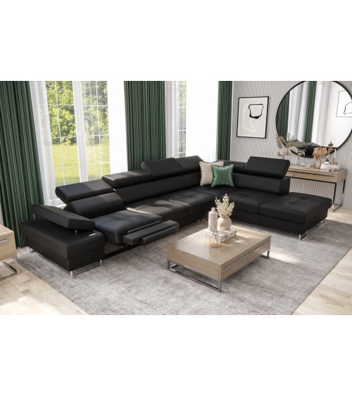 Canapé d'angle convertible ANDRE 202 x 85 cm en plusieurs couleurs