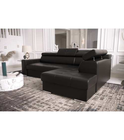 Canapé d'angle convertible ANDRE 202 x 85 cm en plusieurs couleurs