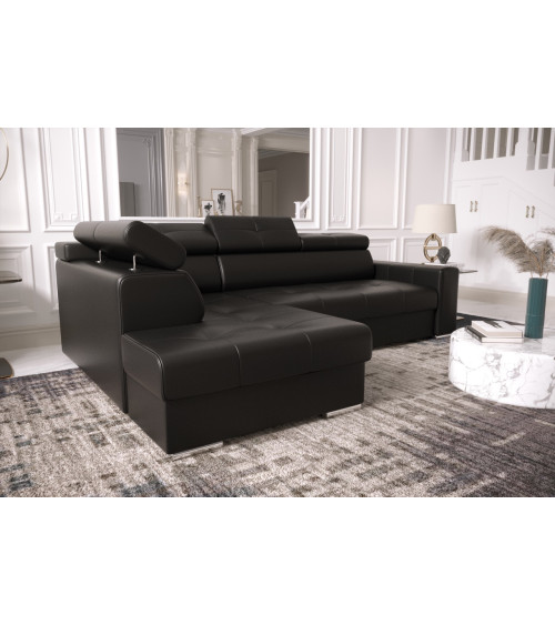 Canapé d'angle convertible ANDRE 202 x 85 cm en plusieurs couleurs