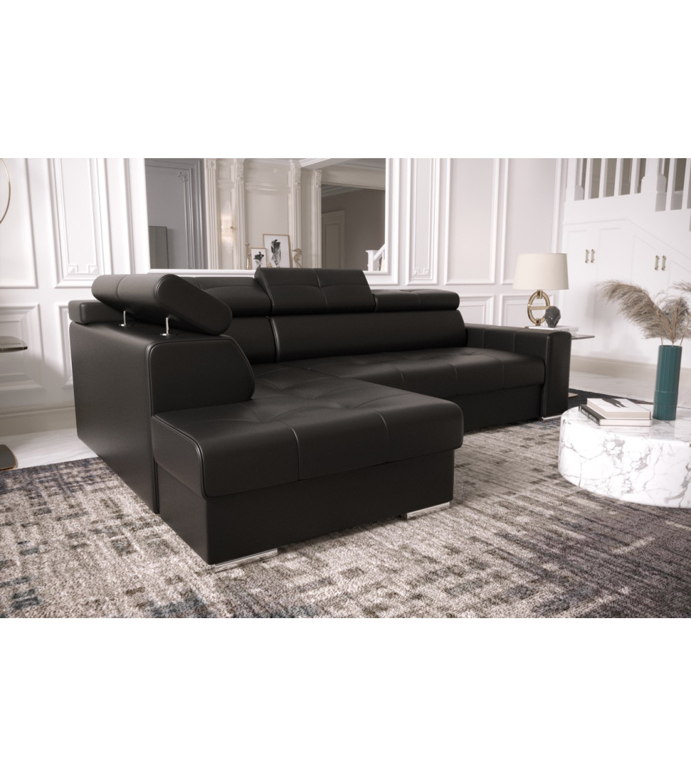 Canapé d'angle convertible ANDRE 202 x 85 cm en plusieurs couleurs