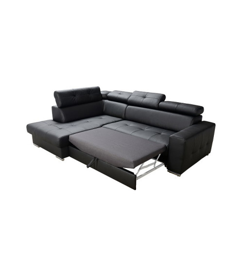 Canapé d'angle convertible ANDRE 202 x 85 cm en plusieurs couleurs