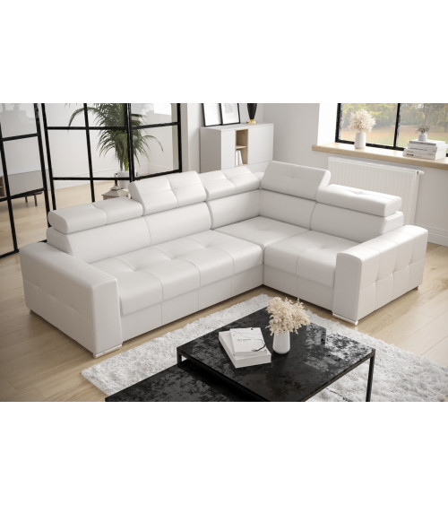 Canapé d'angle convertible ANDRE 202 x 85 cm en plusieurs couleurs