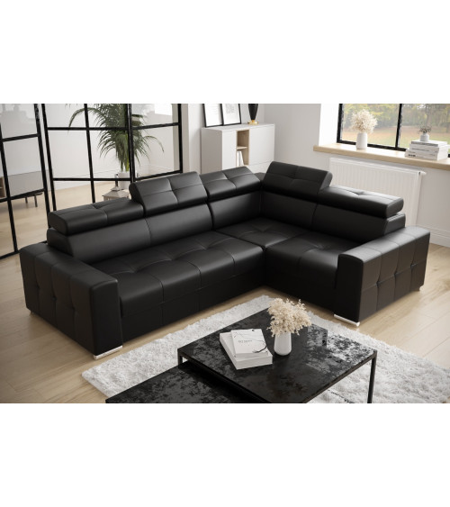 Canapé d'angle convertible ANDRE 202 x 85 cm en plusieurs couleurs