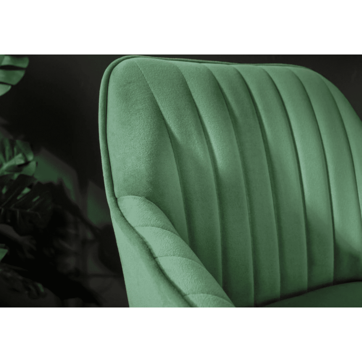 Chaise haute TURIN en velours vert émeraude