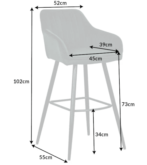 Chaise haute TURIN en velours vert émeraude