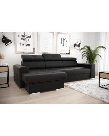 Canapé d'angle convertible ANDRE 202 x 85 cm en plusieurs couleurs