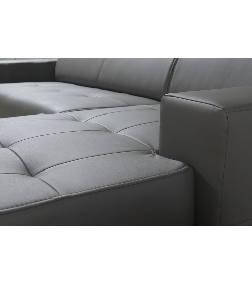 Canapé d'angle convertible en cuir MARGO 160 × 250 cm en plusieurs couleurs