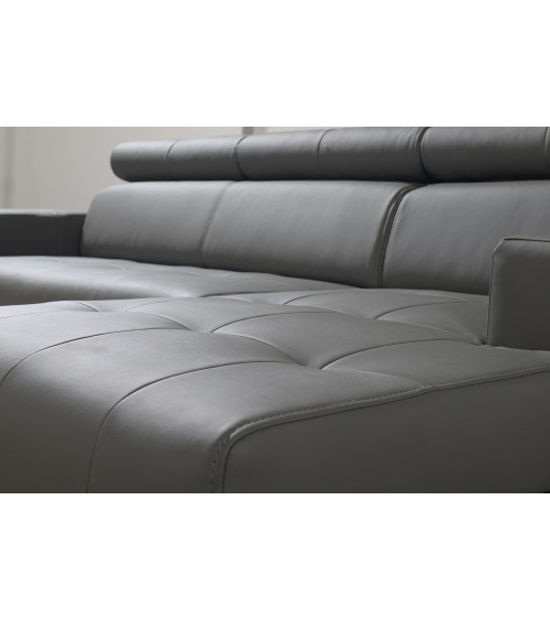 Canapé d'angle convertible en cuir MARGO 160 × 250 cm en plusieurs couleurs