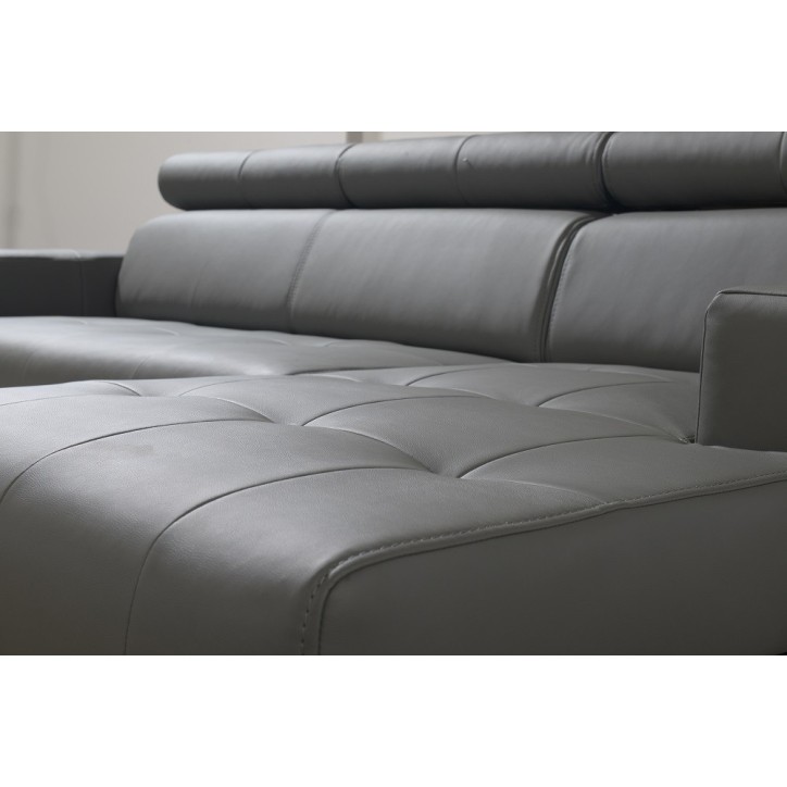 Sofá rinconera convertible de cuero MARGO 160 × 250 cm en varios colores