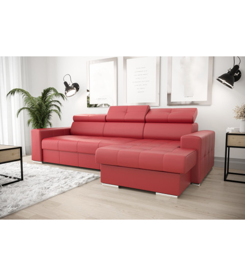 Canapé d'angle convertible ANDRE 202 x 85 cm en plusieurs couleurs