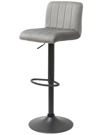 Tabouret de bar PORTLAND 88-109 cm en velours gris