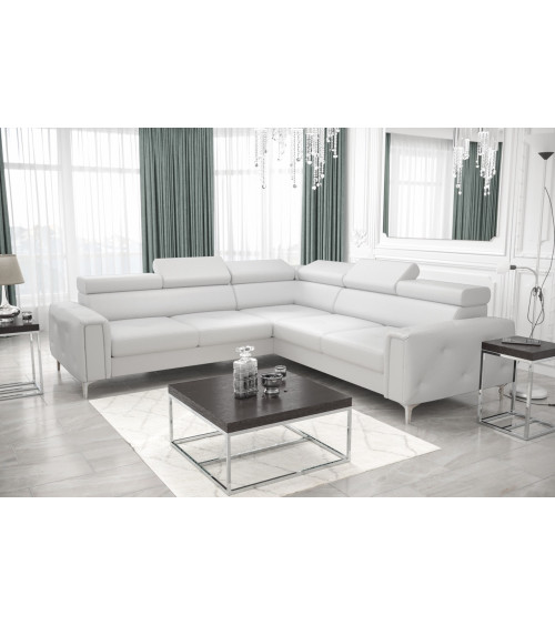 Canapé d'angle convertible en cuir ORION I 255 x 255 cm en plusieurs couleurs