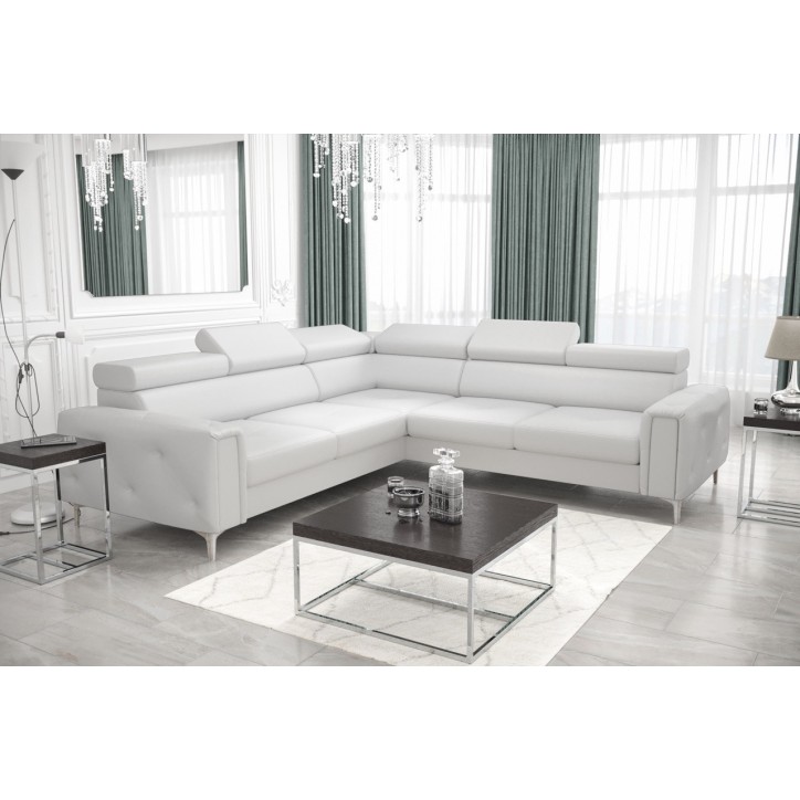 Sofá rinconera convertible de cuero ORION I 255 x 255 cm en varios colores
