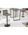 Tabouret de bar PORTLAND 88-109 cm en velours gris