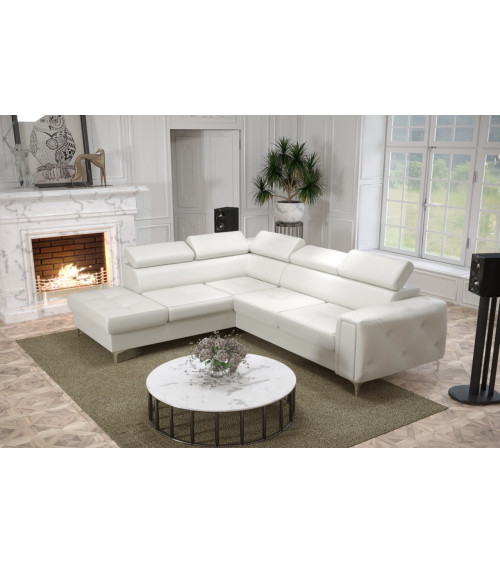 Sofá rinconera convertible de cuero ORION II 255 x 255 cm en varios colores