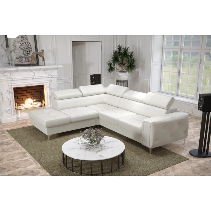 Sofá rinconera convertible de cuero ORION II 255 x 255 cm en varios colores