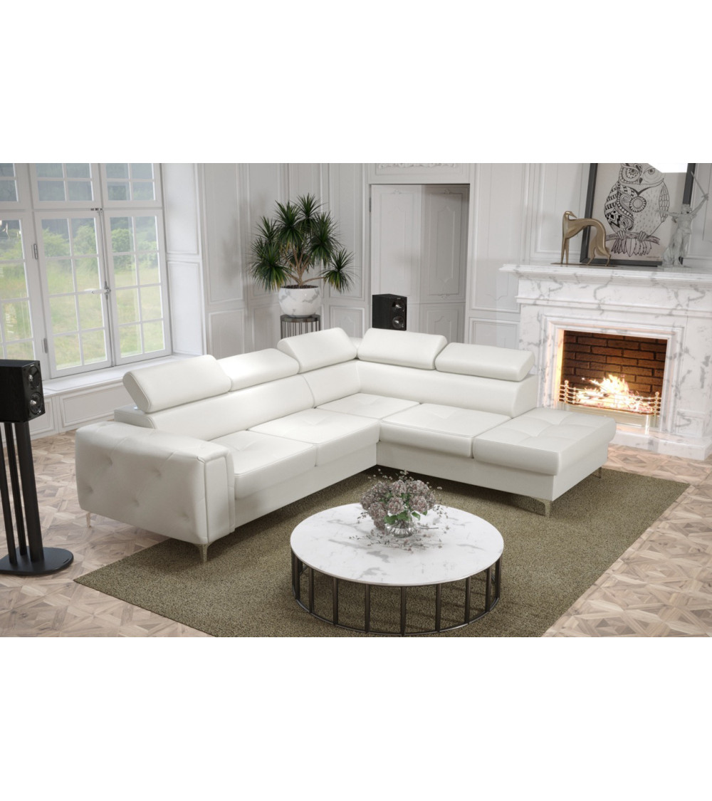 Canapé d'angle convertible ANDRE 202 x 85 cm en plusieurs couleurs
