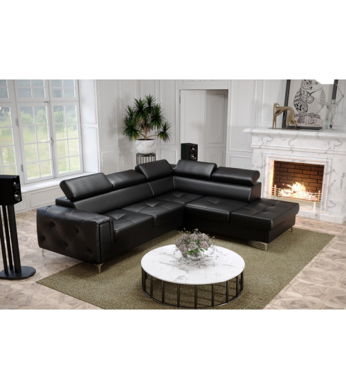 Divano angolare trasformabile in pelle ORION II 255 x 255 cm in vari colori
