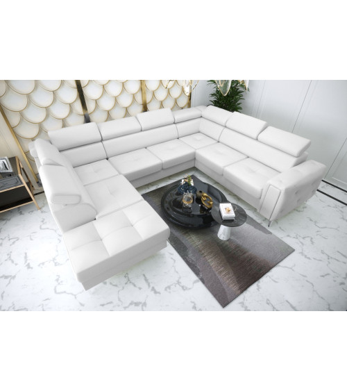 Canapé d'angle convertible ANDRE 202 x 85 cm en plusieurs couleurs
