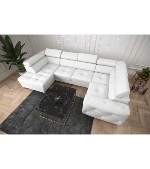 Canapé d'angle convertible ANDRE 202 x 85 cm en plusieurs couleurs