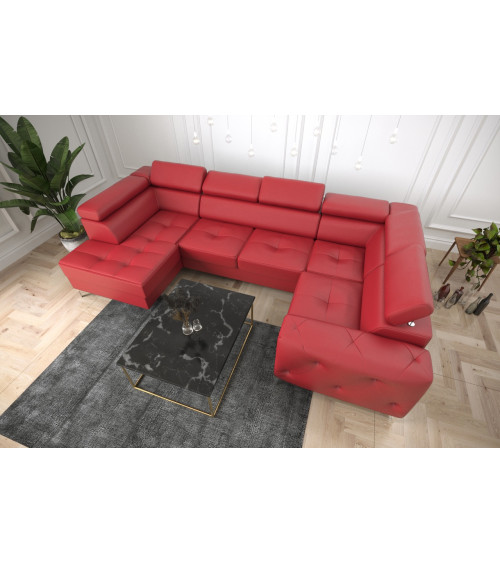 Canapé d'angle convertible ANDRE 202 x 85 cm en plusieurs couleurs