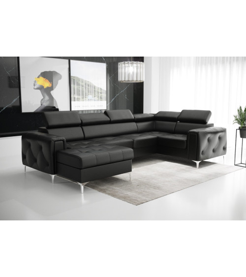 Canapé d'angle convertible ANDRE 202 x 85 cm en plusieurs couleurs