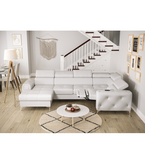 Canapé d'angle convertible ANDRE 202 x 85 cm en plusieurs couleurs