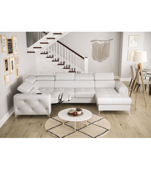 Sofá esquinero convertible de cuero ORION MAX III RELAX 165 x 320 x 190 cm en varios colores