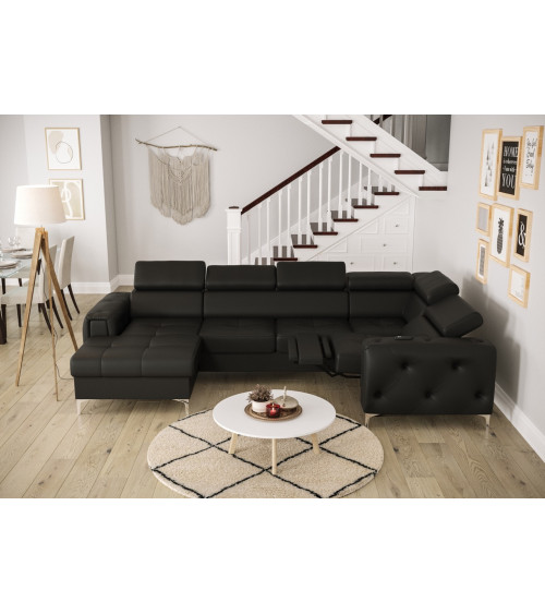 Canapé d'angle convertible ANDRE 202 x 85 cm en plusieurs couleurs