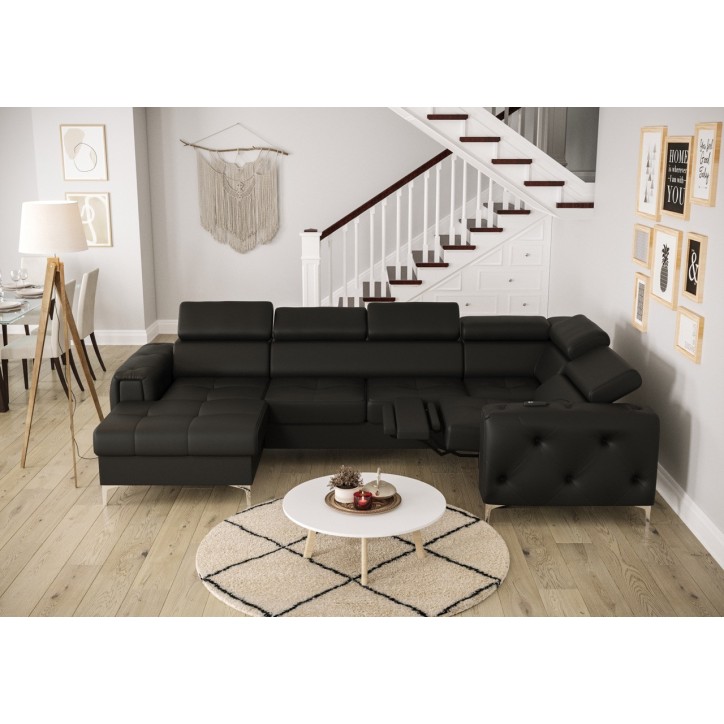 Canapé d'angle convertible en cuir ORION MAX III RELAX 165 x 320 x 190 cm en plusieurs couleurs