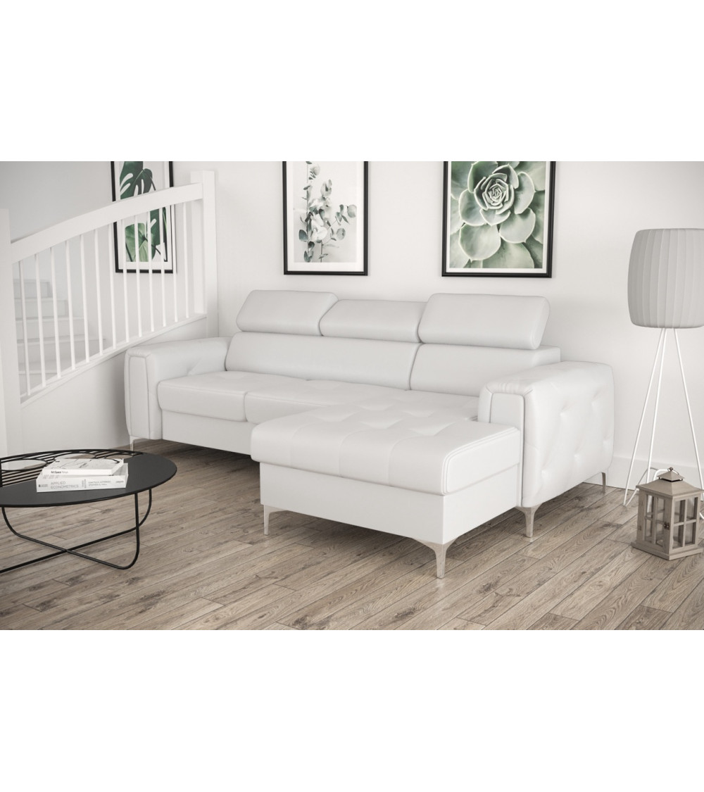 Canapé d'angle convertible ANDRE 202 x 85 cm en plusieurs couleurs